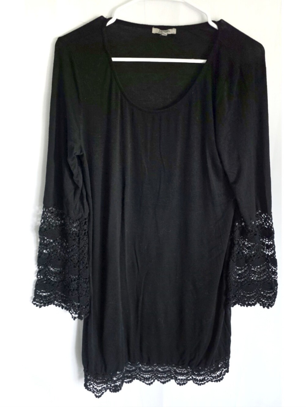 JODIFL Goth Boho Crochet Bell Sleeves Dress S